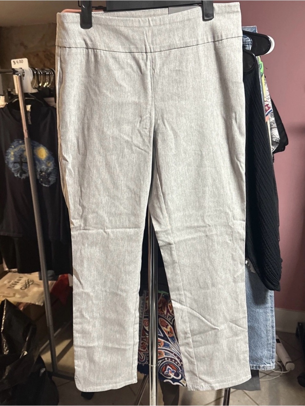 Van Heusen Light Gray Straight-Leg Pants